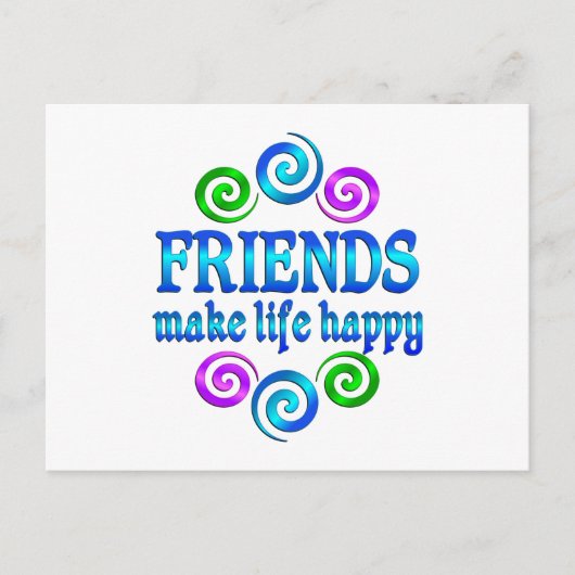 Vrienden maken het leven gelukkig briefkaart (Voorkant)