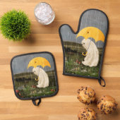 Vrienden maken ovenwant & pannenlap set (Top down)