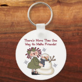 Vrienden maken Snowman T-shirts en cadeaus Sleutelhanger (Voorkant)