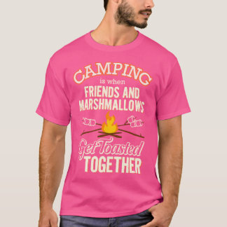 Vrienden Marshmallows worden samen geroosterd op d T-shirt