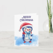 Vrienden, Medewerker, Leraar Penguin Kerst Kaart (Voorkant)