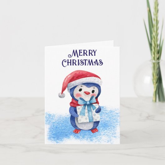 Vrienden, Medewerker, Leraar Penguin Kerst Kaart (Voorkant)