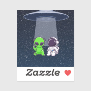 Vrienden met Aliens op een sticker of sticker