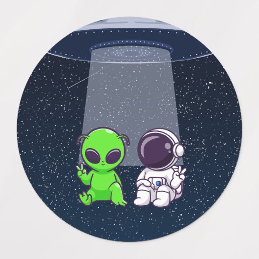 Vrienden met Aliens op een sticker of sticker (Design 2)