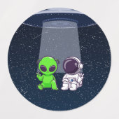 Vrienden met Aliens op een sticker of sticker (Design 1)