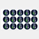 Vrienden met Aliens op een sticker of sticker (Vel)