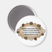 Vrienden met chocolade magneet (Voorkant / Achterkant)