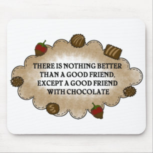 Vrienden met chocolade muismat