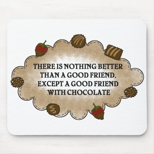 Vrienden met chocolade muismat (Voorkant)