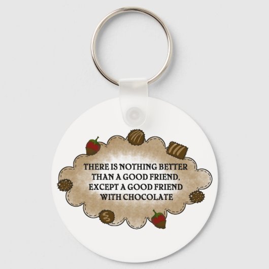 Vrienden met chocolade sleutelhanger (Voorkant)