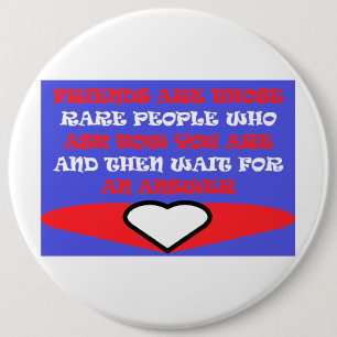 Vrienden met de thema kleuren rood blauw wit desig ronde button 6,0 cm