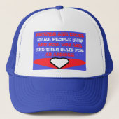 Vrienden met de thema kleuren rood blauw wit ontwe trucker pet (Voorkant)