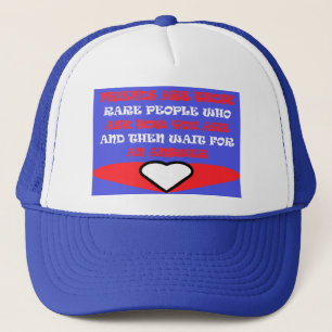Vrienden met de thema kleuren rood blauw wit ontwe trucker pet