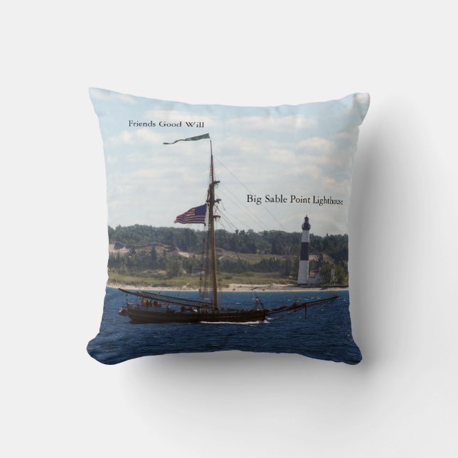 Vrienden met goede wil en grootse lichte vierkants kussen (Voorkant)