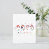 Vrienden met prettige kerstKatten Feestdagenkaart (Staand voorkant)