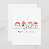 Vrienden met prettige kerstKatten Feestdagenkaart (Voorkant / Achterkant)