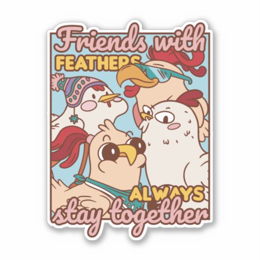 VRIENDEN MET VEREN BLIJVEN ALTIJD BIJ ELKAAR STICKER (Voorkant)
