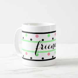 Vrienden Mint Green Pink Polka Dots Koffiemok