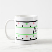 Vrienden Mint Green Pink Polka Dots Koffiemok (Links)