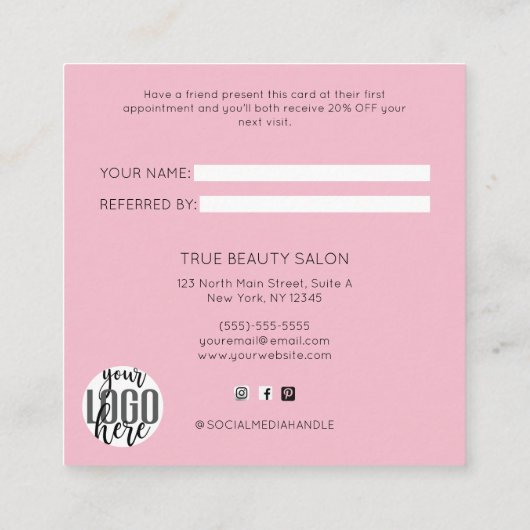 Vrienden mogen geen slechte haarsalon hebben aanbevelingskaartje (Achterkant)