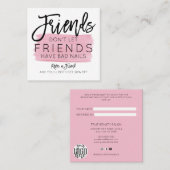 Vrienden mogen geen slechte nagels salon hebben aanbevelingskaartje (Voorkant / Achterkant)