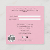 Vrienden mogen geen slechte nagels salon hebben aanbevelingskaartje (Achterkant)