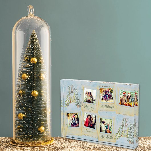 Vrienden Multi Foto Blauw Kerst Collage Blok