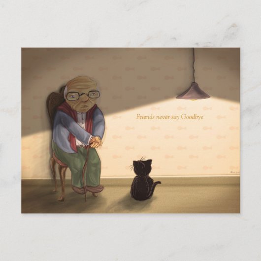 Vrienden nemen nooit afscheid briefkaart (Voorkant)