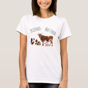 Vrienden Niet Eten Koe Varken Haan Vegan T-shirt
