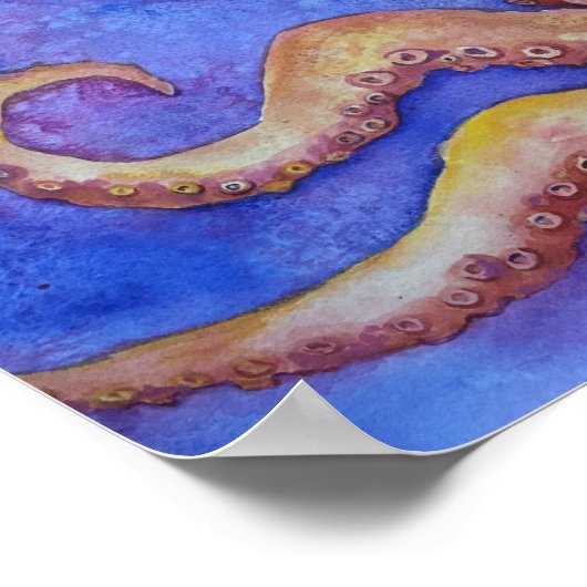 "Vrienden" Octopus & krab, vis met hoogte Poster (Hoek)