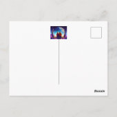 Vrienden of geliefden op een bankje in het maanlic briefkaart (Achterkant)