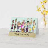 Vrienden of werkcollega's die afscheid nemen van e kaart (Gele Bloem)