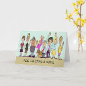 Vrienden of werkcollega's die afscheid nemen van e kaart (Gele Bloem)