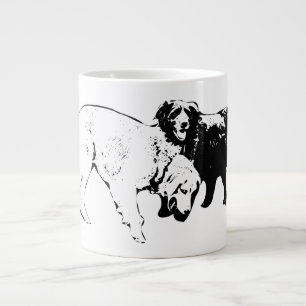 Vrienden op het pad grote koffiekop