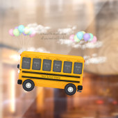 Vrienden op vliegschool bus met ballonnen 6 Foto Raamsticker (Vel 2)
