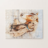 Vrienden - Paarden en honden Legpuzzel (Horizontaal)