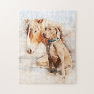 Vrienden - Paarden en honden Legpuzzel