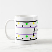 Vrienden Paarse Geel Groene Polka Dots Koffiemok (Links)