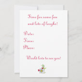 Vrienden Party Uitnodiging Rode lieveheersbeestje  (Achterkant)