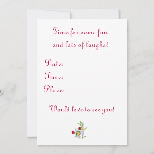 Vrienden Party Uitnodiging Rode lieveheersbeestje  (Achterkant)