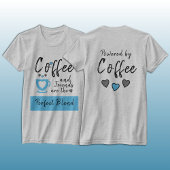 Vrienden, perfecte blend grijze blauwe koffie t-shirt