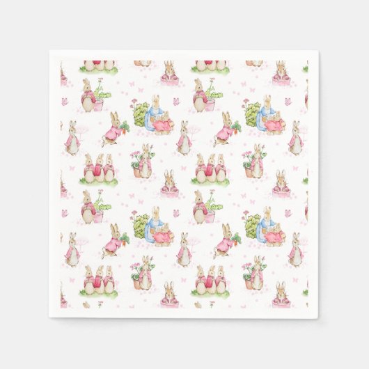 Vrienden Peter Rabbit Baby Pink Servet (Voorkant)