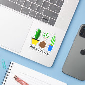 vrienden plant sticker (Laptop met iPhone)