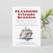 Vrienden Reünie Cruise Vakantie Uitnodiging (Staand voorkant)