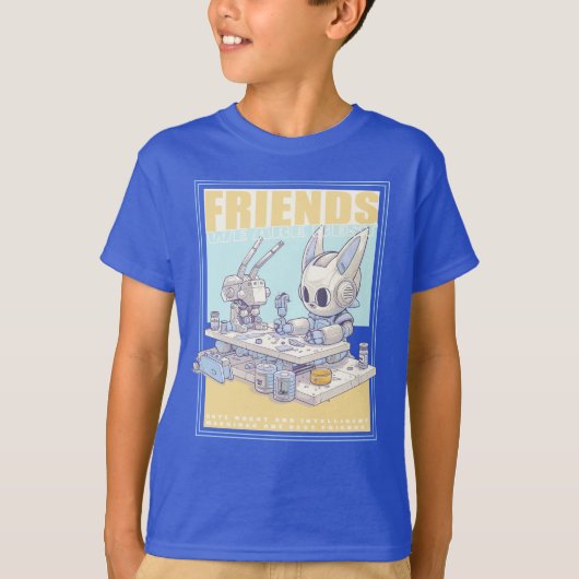 Vrienden robot konijn en machine 071502 t-shirt (Voorkant)