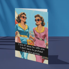 Vrienden Sarcastische Retro Huisvrouw Jaren 50 Kaart