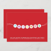 Vrienden schattige vriendschapsarmband rood Valent Kaart (Voorkant / Achterkant)