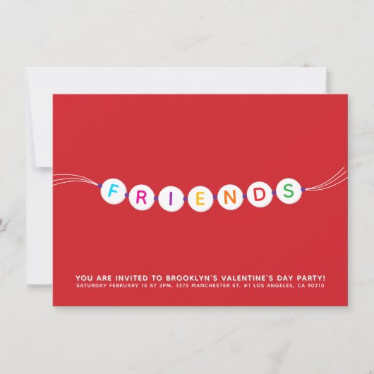 Vrienden schattige vriendschapsarmband rood Valent Kaart (Voorkant)