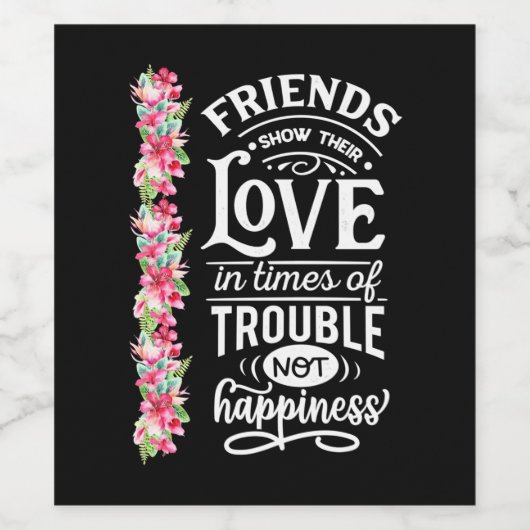 Vrienden Show Hun liefde Wijn Etiket (Enkel label)