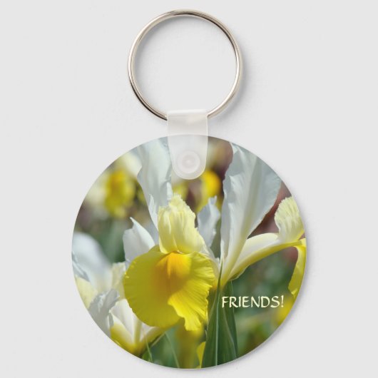 VRIENDEN! Sleutelhanger Gele Iris Bloemen sleutelh (Voorkant)